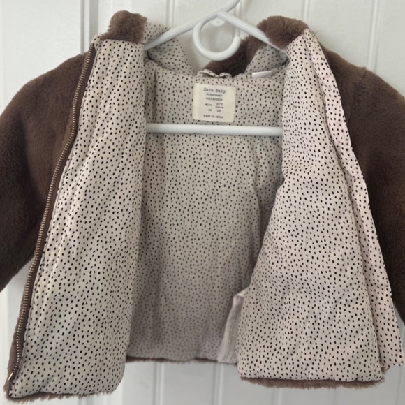 Kids Zara Faux Fur Coat 2/3T - Picture 3 of 4